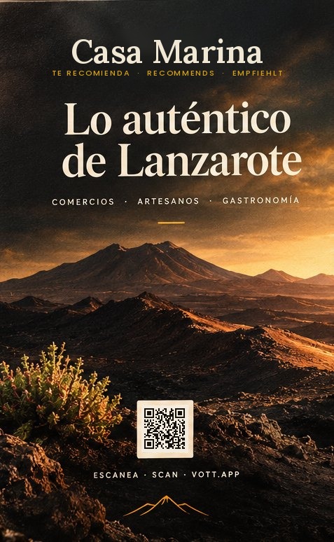 Póster de Vott, modelo Volcán, con el nombre del alojamiento arriba